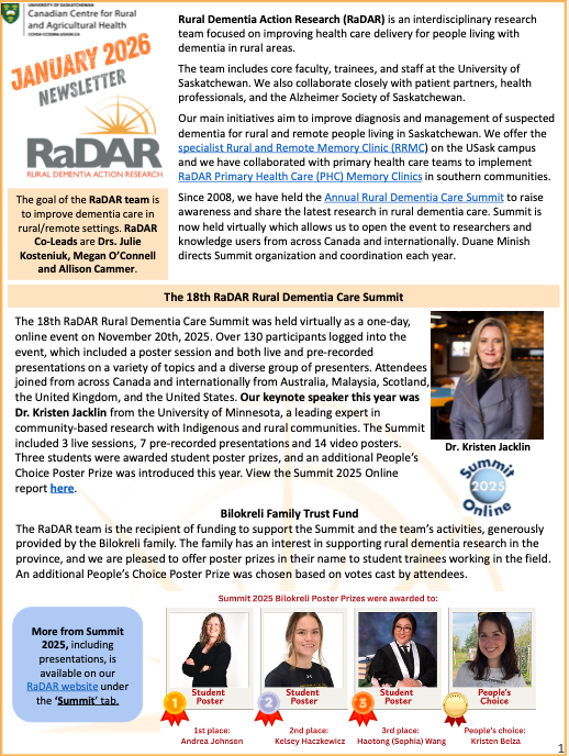 image of front page of newsletter